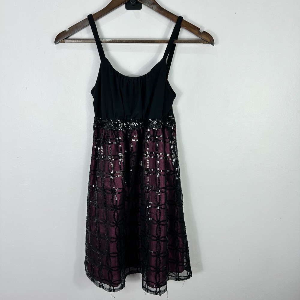 Vintage Y2K Dress‎ XL Black Sequin Party Prom Glam Dark Fairy Showgirl Glam